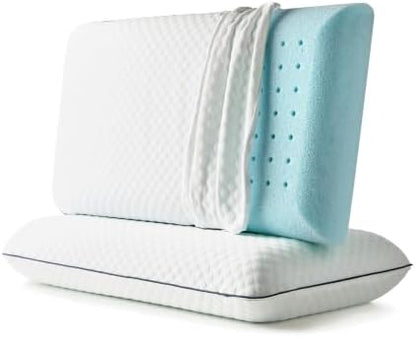 WEEKENDER Gel Memory Foam Pillow - Standard Size - 2-Pack - Medium Firm Feel - Neck & Shoulder Support - For Back & Side Sleepers - Home, Hotel, & Hospital Essentials