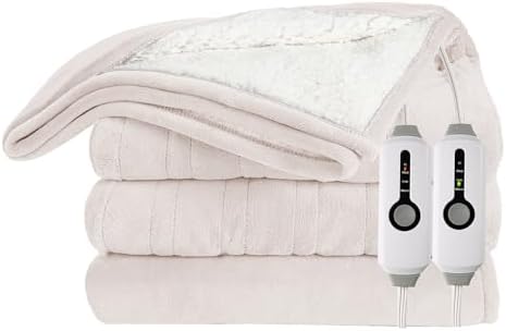 Electric Heated Blanket 84"x90" Queen Size, Beige