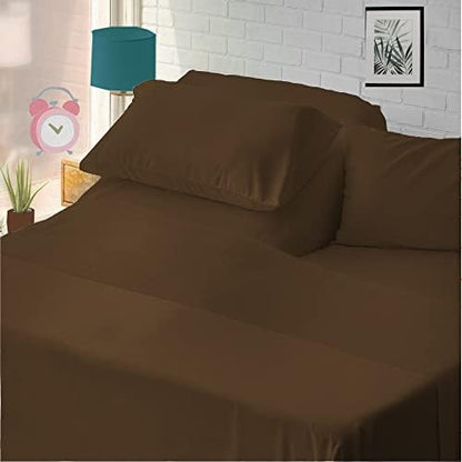 1 PC Top Split King Fitted Sheet for Adjustable beds, 34" Split, Chocolate