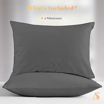 800 Series Standard/Queen Pillow Cases Set of 2, Dark Grey