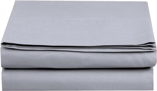 Elegant Comfort Premium Hotel Quality 1-Piece Flat Sheet, Luxury and Softest 1500 Premium Hotel Quality Microfiber Bedding Flat Sheet, Wrinkle-Free, Stain-Resistant, King, Silver