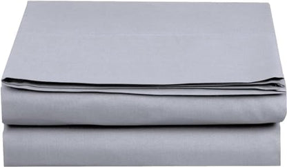 Elegant Comfort Premium Hotel Quality 1-Piece Flat Sheet, Luxury and Softest 1500 Premium Hotel Quality Microfiber Bedding Flat Sheet, Wrinkle-Free, Stain-Resistant, King, Silver