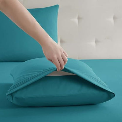Clara Clark Full Sheets, 6 Piece Set - Hotel Luxury Bed Sheets, Super Soft Bedding Set, Full Size, Teal