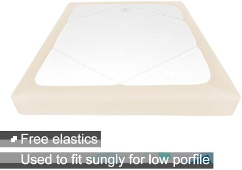ALYVIA SPRING Twin Box Spring Cover Jersey Knit Stretchy, Beige