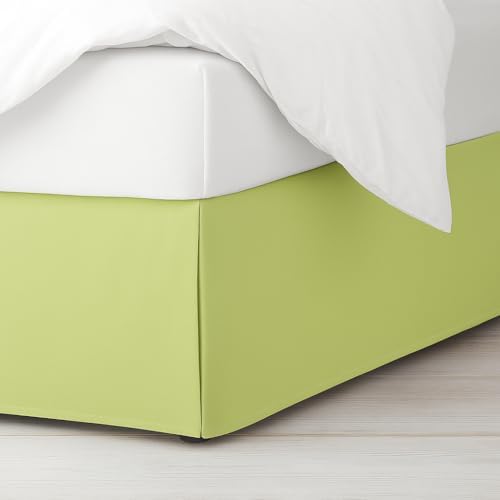 Mattress-Homes Luxury Box Pleated Bed Skirt Split Corners Platform Style Easy Fit Fade & Wrinkle Resistant with Tailored Drop 21 Inch (Twin, Sage)