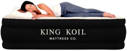King Koil Air Mattress Cal King with Built-in Pump, Inflatable Blow Up Bed