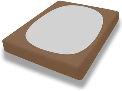 PureFit Stretchy Box Spring Cover Twin - Elastic Fitted Box Spring Wrap Around 4 Sides, Wrinkle & Fading Resistant Fits Twin Size Beds, Brown