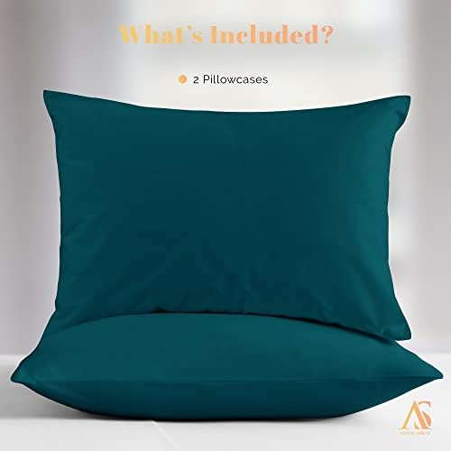 800 Series King Pillow Cases Set of 2, Sateen, Teal