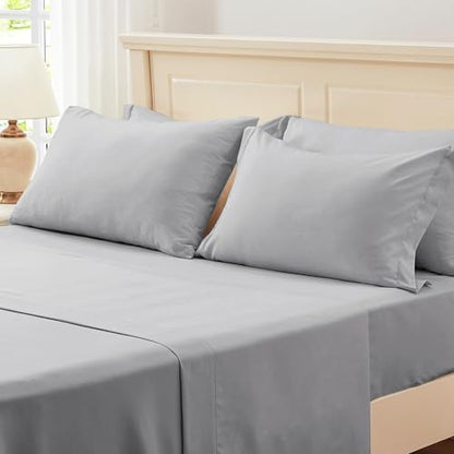 Full Size Comforter Sets 7 Piece, Light Grey Bed in a Bag Full Bedding Set