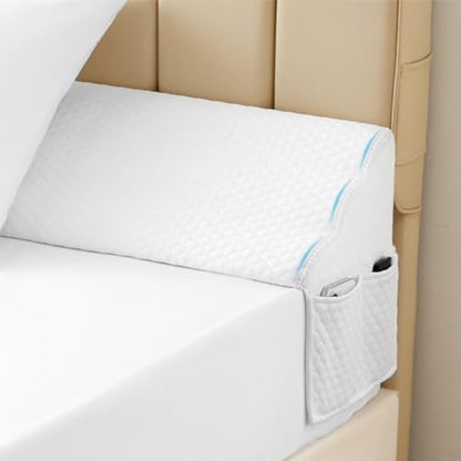 MEGCXIT Queen Bed Wedge Pillow for Headboard, 60"x10"x6", White