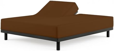1 PC Top Split Queen Fitted Sheet for Adjustable beds, 34" Split, Chocolate