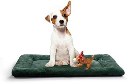 Dog Crate Pad Washable Dog Bed for Crate Medium Cozy Mat 30-Inch Green