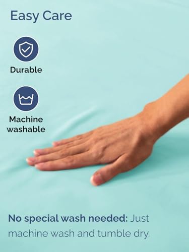 CGK Linens Deep Twin XL Fitted Sheet - Dorm Room Essentials - Spa Blue
