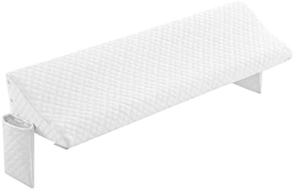 Aeropostale Foam-Filled Bed Wedge Pillow for Twin Beds – Dorm, Kids & Teen Rooms – Headboard Gap Filler with Side Pocket for Bedside Essentials, White