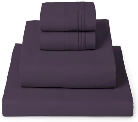 Mellanni Iconic 4-Piece, Ultra Soft Sheet Set (King, Purple)