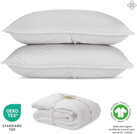 BIOWEAVES 100% Organic Cotton Quilts Queen Size - Diamond Stitched Quilted Bedspreads - All Season Oversized Coverlet Set - GOTS Certified Bedding Set | 1 Quilt & 2 Pillow Shams
