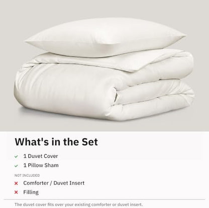 California Design Den Luxury Twin XL Duvet Cover Set, Ivory