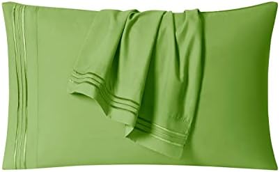 Clara Clark Bed Sheets, Premier 1800 Series 4 Piece Bed Sheet Set, Deep Pocket, Wrinkle, Fade, Stain Resistant, Luxury Soft Bedding Sheets & Pillowcases, Queen, Garden Green