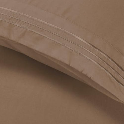 Elegant Comfort Luxury 4-Piece Bed Sheet Set - Luxury Bedding 1500 Premium Hotel Quality Microfiber, Wrinkle Resistant Cool & Breathable, Easy Elastic Fitted, King, Taupe-Tan
