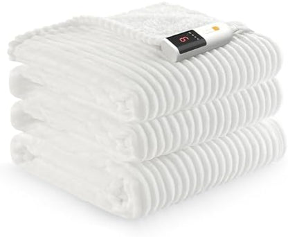 Reaks Heated Blanket Full, 9 Heat Levels, 2-10H Auto-Off, 72"x84", White