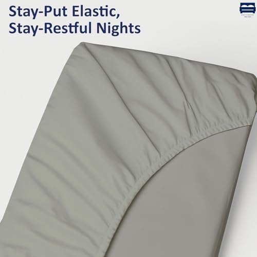 1 PC Cot Size 25" x 75" Fitted Sheet Only, 100% Egyptian Cotton, Light Grey
