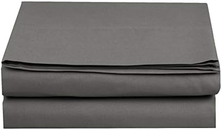 Elegant Comfort Premium Hotel Quality 1-Piece Flat Sheet, Luxury and Softest 1500 Premium Hotel Quality Microfiber Bedding Flat Sheet, Wrinkle-Free, Stain-Resistant, California King, Grey
