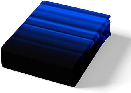 Feelyou Geometric Abstract Ombre Bed Sheets Kids Teens Dark Blue and Black Striped Sheet Set Decor Modern Fashion Bed Set Bedroom Collection 3Pcs Twin Size