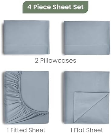 EcoPure Full Size Sheet Set, Blue