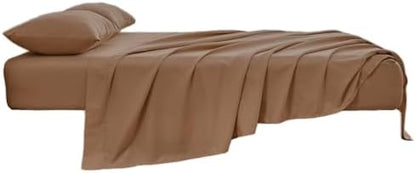 Kingnex Queen Sleeper Sofa Bed Sheets for 60x74 Pull Out Sofa Bed with 4-6 Deep Pocket Soft Double Brushed 1800 Microfiber 4 Piece Bedding Set Coffee