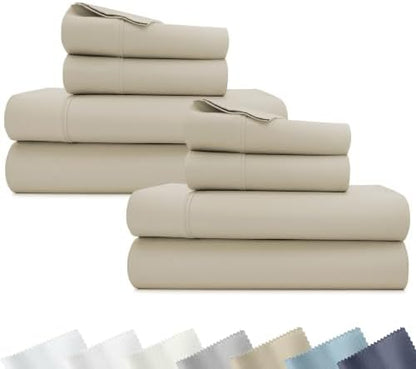 California Design Den 2-Pack 100% Cotton Sateen Queen Size Bedsheets Set