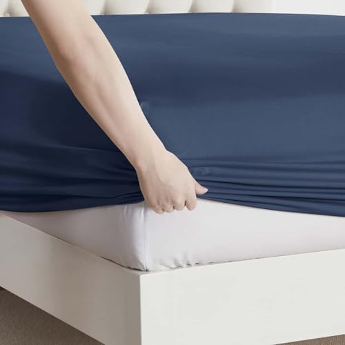 Clara Clark King Sheets, 6 Piece Set - Hotel Luxury Sheets for King Size Bed, Super Soft Bedding Set, King Size, Navy Blue