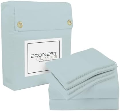 100% Egyptian Cotton California King Sheet Sets 6-PC 16" Deep, Light Blue