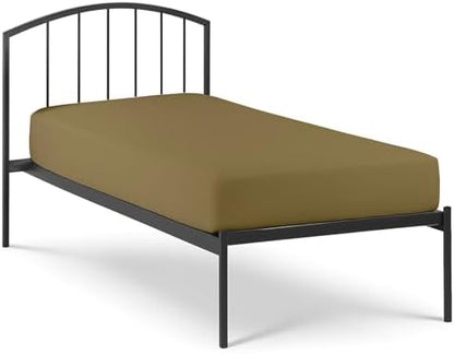 1 PC Cot Size 25" x 75" Fitted Sheet Only, 100% Egyptian Cotton,Taupe Solid
