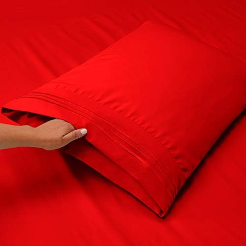 Nestl King Sheet Set - Bed Sheets - Red - 4-Piece Deep Pocket