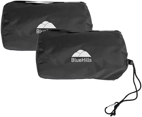 BlueHills Ultra Compact Travel Blanket Pillow 2 Pack Airplane 70X56In Black