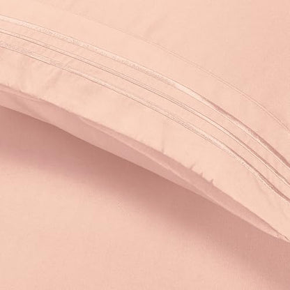 Elegant Comfort Luxury 4-Piece Bed Sheet Set - Luxury Bedding 1500 Premium Hotel Quality Microfiber, Wrinkle Resistant Cool and Breathable, Easy Elastic Fitted, Queen, Blush Pink