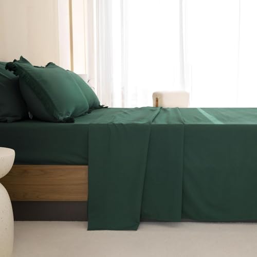 Andency Oversized King Comforter Set, 7 Pieces Emerald Green Bedding