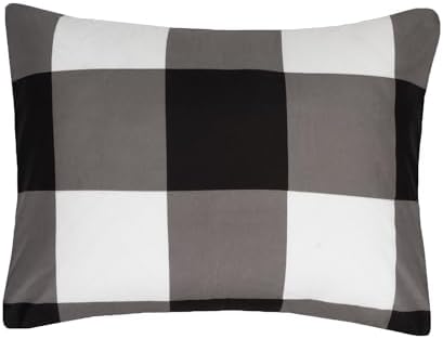 5 Piece Comforter Set Bed in a Bag Buffalo Check Christmas Print All Season Soft Down Alternative Bedding Comforter Set & Luxurious White Microfiber Bed Sheets, Twin, Buffalo Plaid Black/White