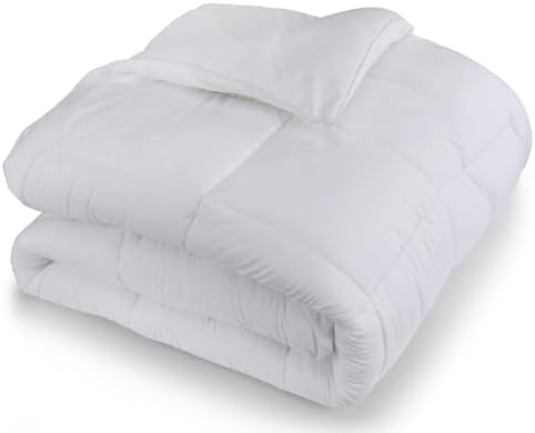 Utopia Bedding Comforters 200 x 220 Size, All Season Duvet Insert, Down Alternative Box Stitched Bed Comforter with Corner Tabs, Machine Washable (White)