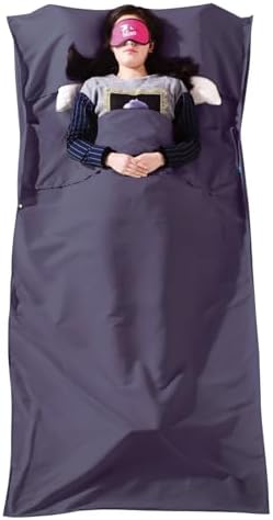 TRIWONDER Sleeping Bag Liner Cotton Camping Travel Sheet Sleep Sack Adult for Hostels Outdoor Picnic Planes Trains