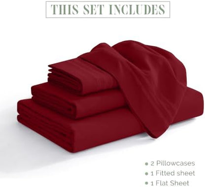 Elegant Comfort Luxury 4-Piece Bed Sheet Set - Luxury Bedding 1500 Premium Hotel Quality Microfiber, Wrinkle Resistant Cool & Breathable, Easy Elastic Fitted, California King, Burgundy