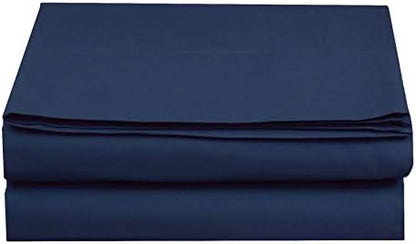 Elegant Comfort Premium Hotel Quality 1-Piece Flat Sheet, Luxury and Softest 1500 Premium Hotel Quality Microfiber Bedding Flat Sheet, Wrinkle-Free, Stain-Resistant, Twin/Twin XL, Navy