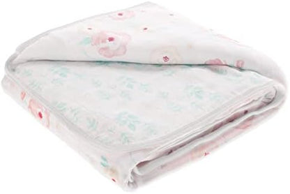 aden + anais Essentials Dream Blanket, Muslin Baby Blankets for Girls & Boys, Ideal Lightweight Newborn Nursery & Crib Blanket, Shower & Registry Gift, Full Bloom - Roses