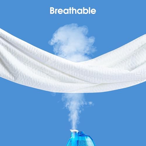 Hanherry 100% Waterproof Mattress Protector King Size, Mattress Cover 3D Air Fabric Cooling Mattress Pad Cover Smooth Soft Breathable Noiseless, 8''-21'' Deep Pocket
