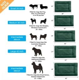 Dog Crate Pad Washable Dog Bed for Crate Medium Cozy Mat 36-Inch Green