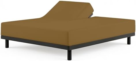 1 Piece Top Split King Fitted Sheet for Adjustable beds, 34" Split, Taupe
