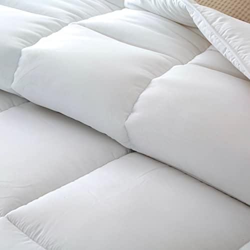 Dorrin Nessin Twin Size Down Alternative Comforter All Season Duvet Insert(White,68x90)-Ultra Soft Double Brushed Microfiber Quilt Cover, Classic Box Stitched with 8 Corner Tabs
