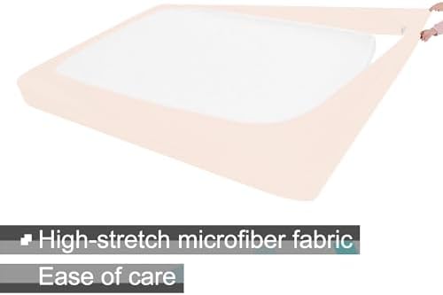 ALYVIA SPRING Full Size Box Spring Cover Jersey Knit Stretchy, Pink