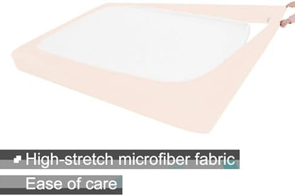 ALYVIA SPRING Full Size Box Spring Cover Jersey Knit Stretchy, Pink