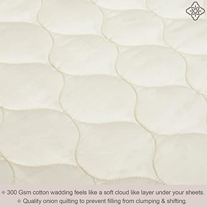 Bioweaves 100% Organic Cotton Mattress Pad Cover, GOTS Certified Cooling Quilted Fitted Mattress Topper & Protector with Soft Cotton Wadding - 20 Inch Deep Pocket, Full